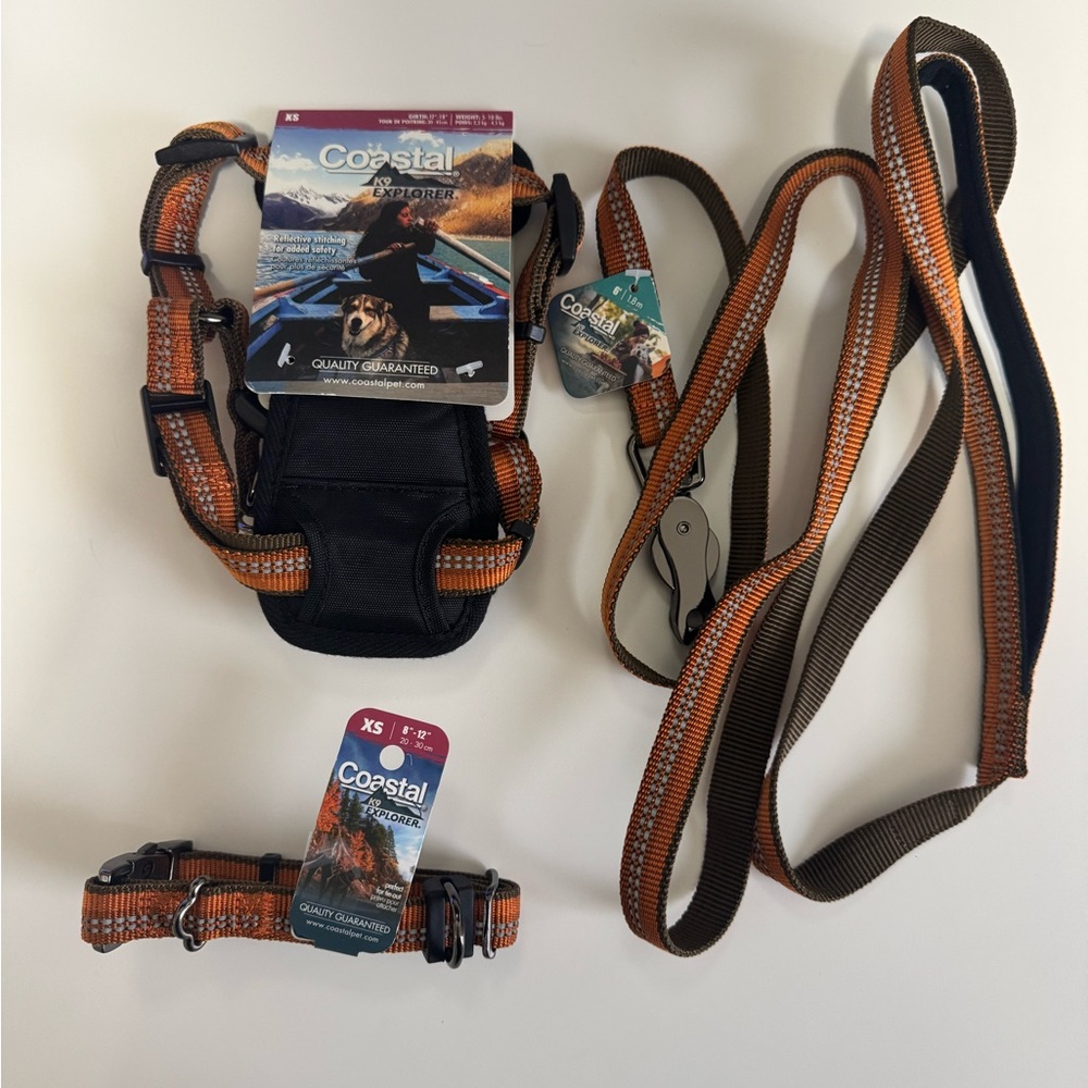 K-9 Explorer XS Dog Harness, Collar, and Leashes Set NWT